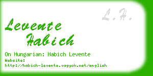 levente habich business card